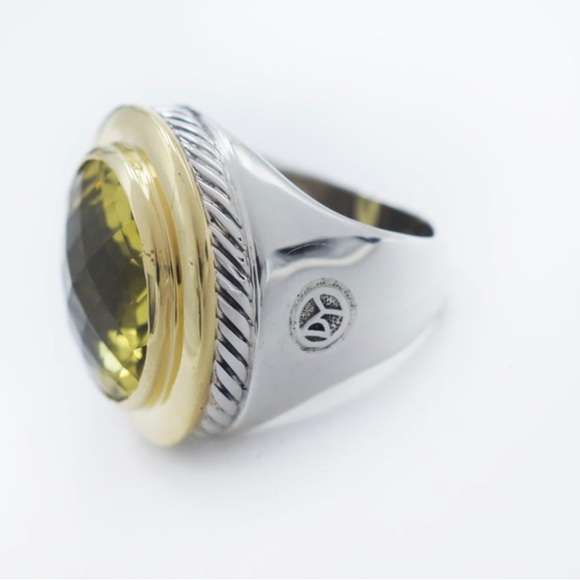 David Yurman Citrine Albion 18 kt rim, silver size 6 1/2 - Picture 4 of 9